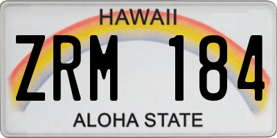HI license plate ZRM184
