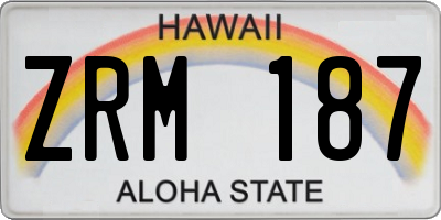 HI license plate ZRM187