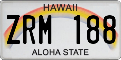 HI license plate ZRM188