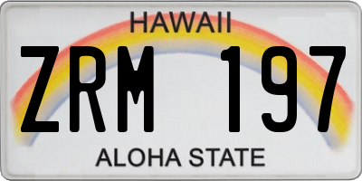HI license plate ZRM197