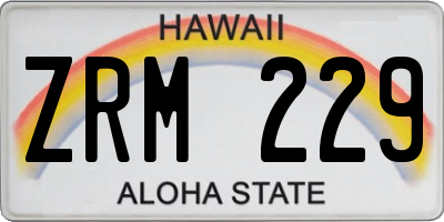HI license plate ZRM229