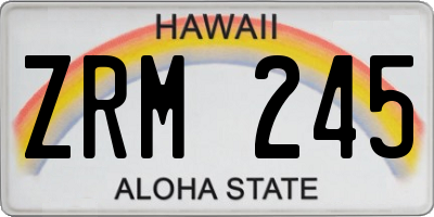 HI license plate ZRM245