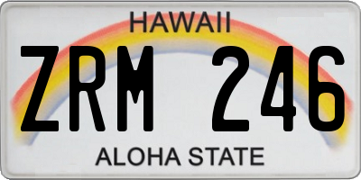 HI license plate ZRM246