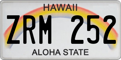 HI license plate ZRM252
