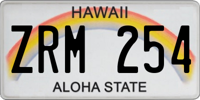 HI license plate ZRM254