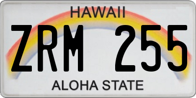 HI license plate ZRM255