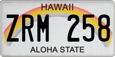 HI license plate ZRM258