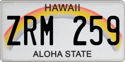 HI license plate ZRM259