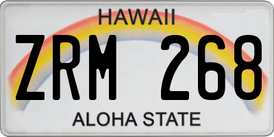 HI license plate ZRM268