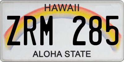 HI license plate ZRM285