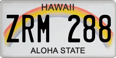 HI license plate ZRM288