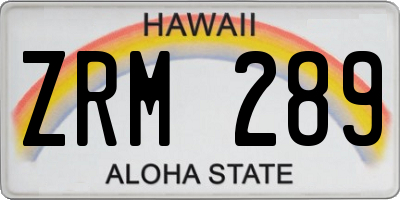 HI license plate ZRM289