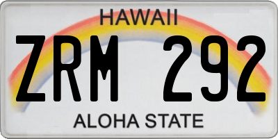 HI license plate ZRM292