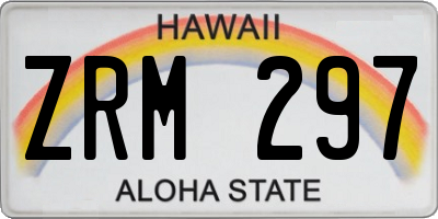 HI license plate ZRM297