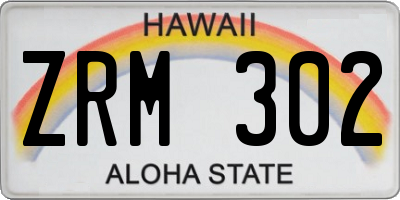 HI license plate ZRM302