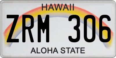 HI license plate ZRM306