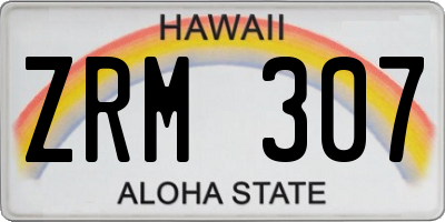 HI license plate ZRM307