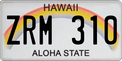 HI license plate ZRM310