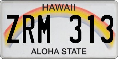 HI license plate ZRM313