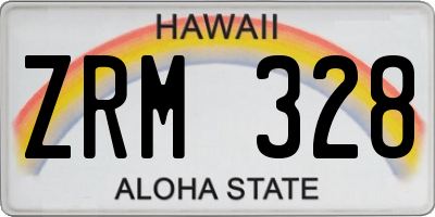 HI license plate ZRM328