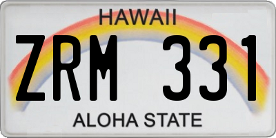 HI license plate ZRM331