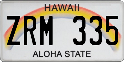 HI license plate ZRM335