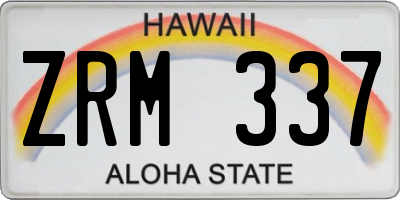 HI license plate ZRM337