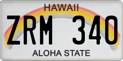 HI license plate ZRM340