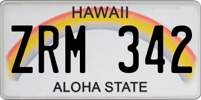 HI license plate ZRM342