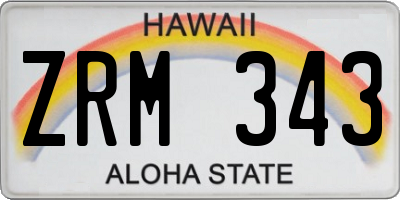HI license plate ZRM343