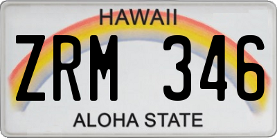 HI license plate ZRM346