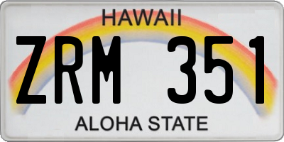 HI license plate ZRM351