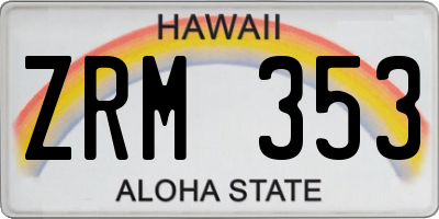 HI license plate ZRM353