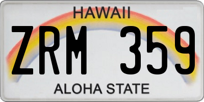 HI license plate ZRM359