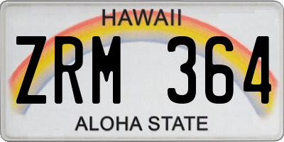 HI license plate ZRM364