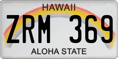 HI license plate ZRM369
