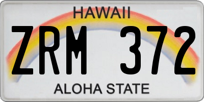 HI license plate ZRM372