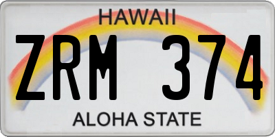 HI license plate ZRM374