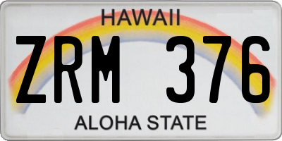 HI license plate ZRM376