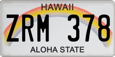 HI license plate ZRM378