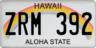 HI license plate ZRM392