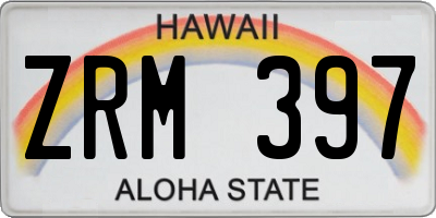 HI license plate ZRM397
