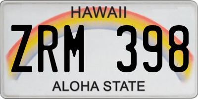 HI license plate ZRM398