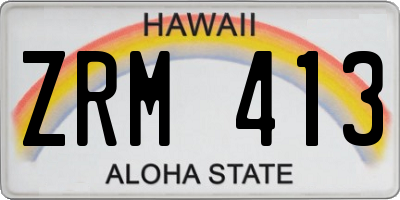 HI license plate ZRM413