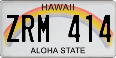 HI license plate ZRM414