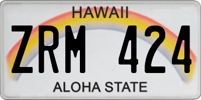 HI license plate ZRM424