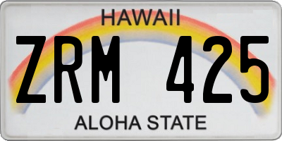 HI license plate ZRM425