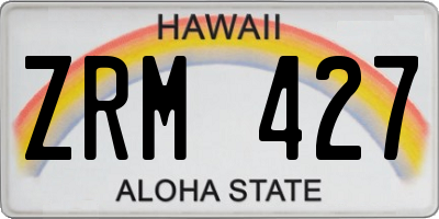HI license plate ZRM427