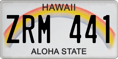 HI license plate ZRM441