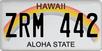 HI license plate ZRM442